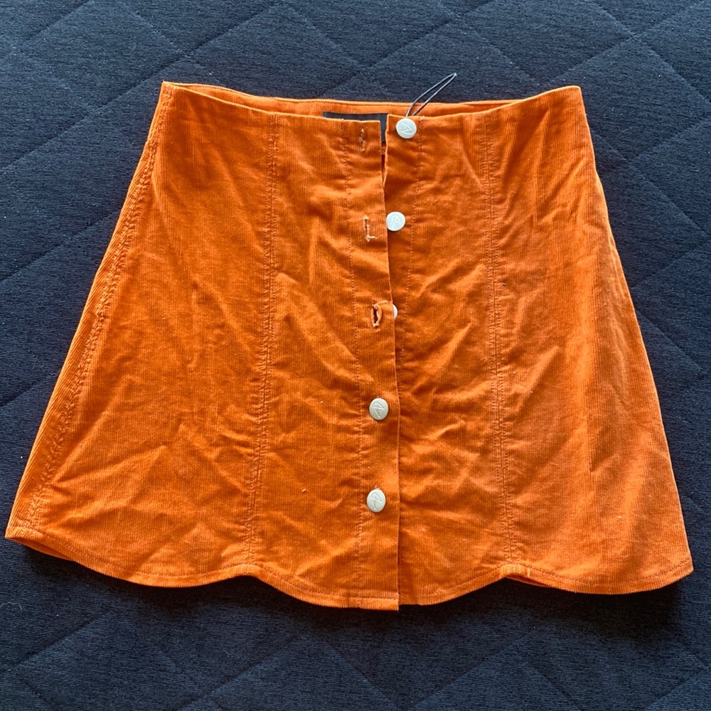 Corduroy orange mini skirt